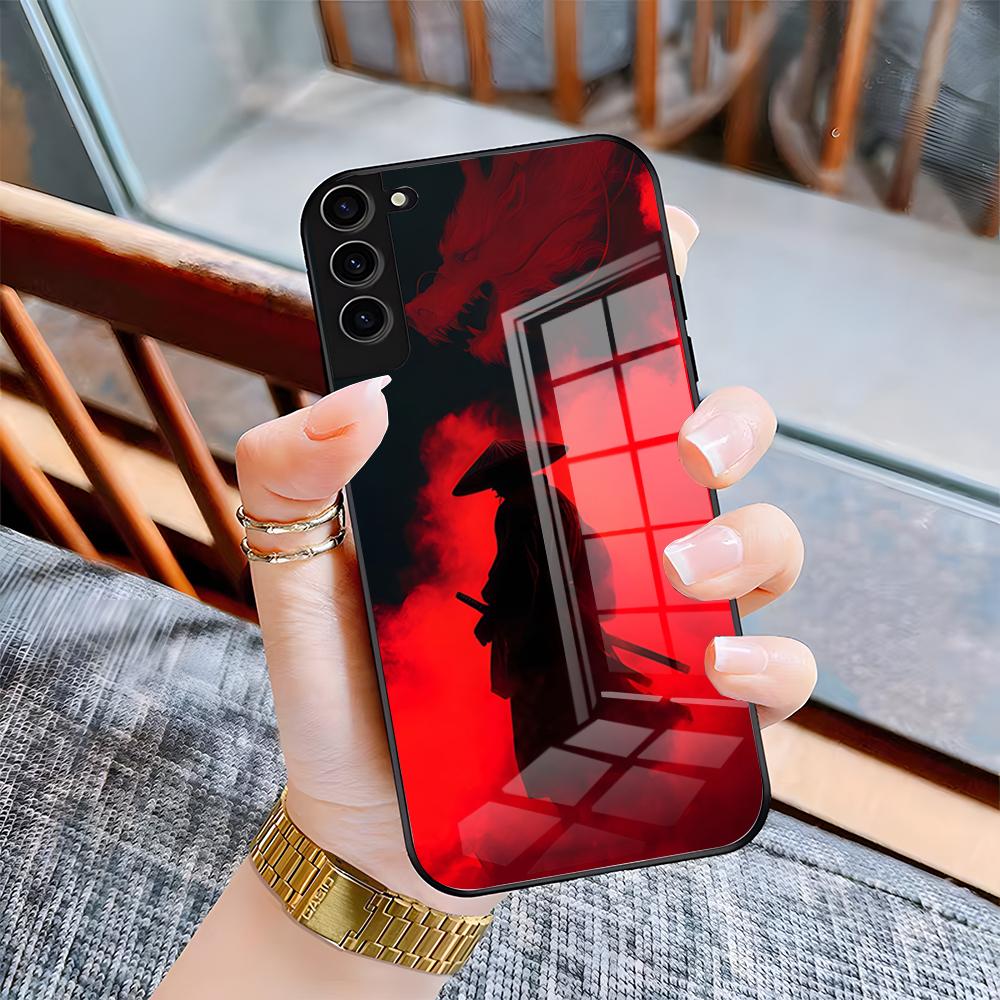 Samurai Mask Phone Case For Samsung A25 A13 A33 5G A54 A36 A35 A56 A52 A14 Shockproof Glass Cover