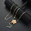 2 PCS Elegant Clavicle Chain Simple Colorful Rhinestones Necklace Flower-shaped Necklace  Gatherings