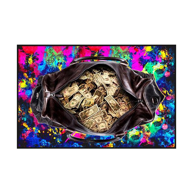 US Dollar Picture Decoration Mural Pop Graffiti Poster Canvas Painting and Living Room Wall Art Prints for Modern Home Decor No Frame