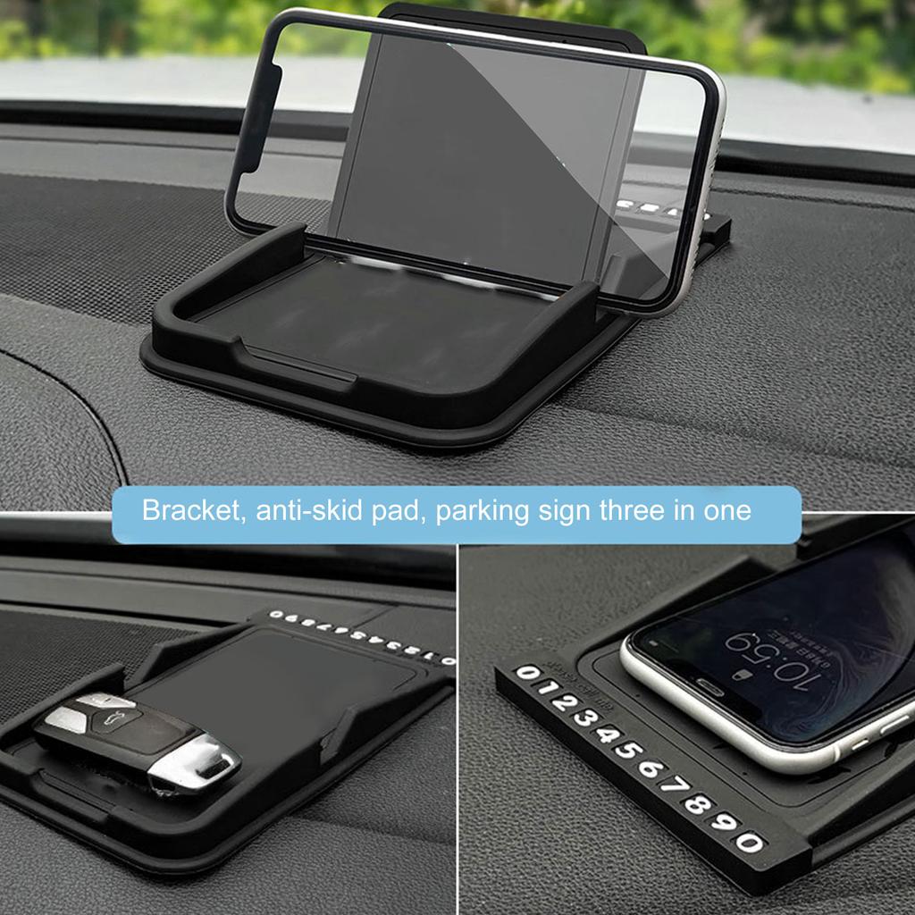 Anti Slip Mat Car Phone Holder Multi-functional Mobile Phone Stand With Car Parking Number Plate Car Interior