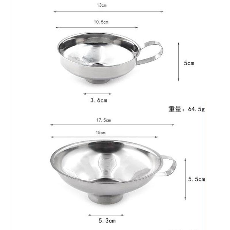 Canning Funnel Stainless Steel Cooking Tools Wide Mouth Canning Funnel Hopper Filter Leak Wide-mouth Can For Oil Wine Kitchen