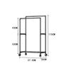 Movable Double Rod Clothes Rack Bedroom Floor Hangers Heavy Duty Coat Shelf with Wheels Organizer Home Shoe Hat Storage Racks