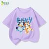 2026 Kids Bluey Cartoon T-Shirt Autumn Winter Short Sleeve Warm Anime Print Comfortable Sweatshirt for Boys and Girls Daily Use
