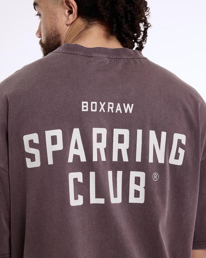 BOXRAW Sparring Club Oversized T-Shirt - Men'S M Bxrw-Spclt [Washed Brown] (Type A)