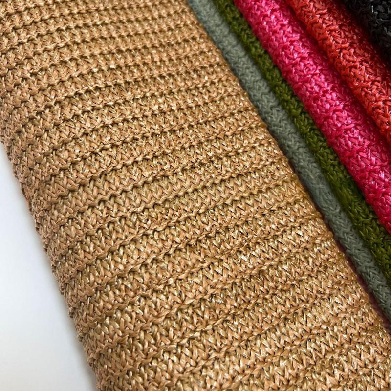 1 Yard PP Raffia Woven Fabric Breathable Eco-Friendly PP Straw Hand Knit Material Handmade DIY Beach Straw Hand Bag Material