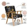 2er-Set Retro-Sessel Soler mit Veloursprints und Holzarmlehnen – Family Meble