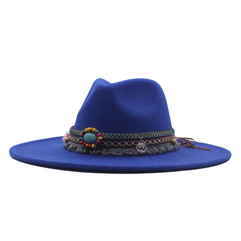 eBay European and American New Woolen Top Hat Minority Style Retro Big Brim Cm Jazz Hat