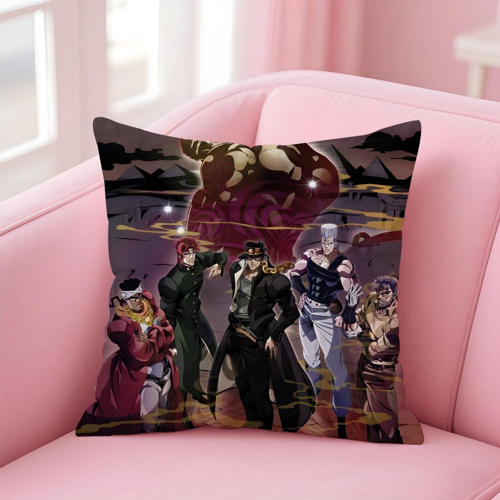 JJoJos Bizarre Adventure Cushion Cover Pillow Case Soft Friendly Fabric  Concealed Zipper