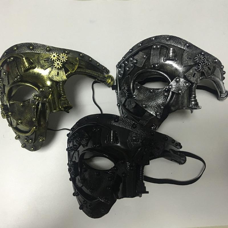 Handmade Halloween Steampunk Masquerade Party Half Face Mask Antique Opera Stage Mardi Gras Dress Up