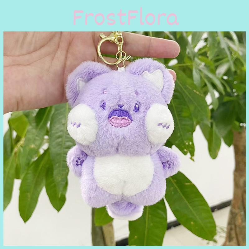 Cute Plush Cat Doll Keychain Adorable Animal Plush Toy For Bags And Keys In Soft Colors