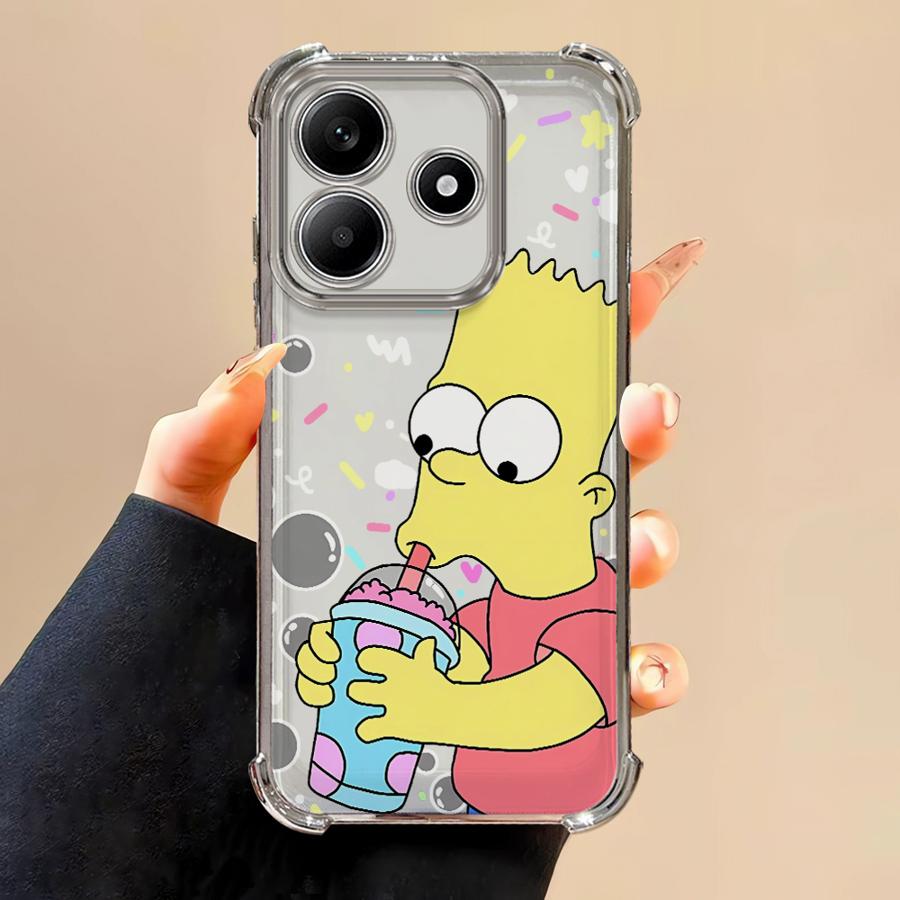 Phone Case for Redmi Note 10 Lite 9S 11s 10s 14 Pro Plus 11 12 13 10 Pro Clear Cover Funny Cartoon SimpsonS