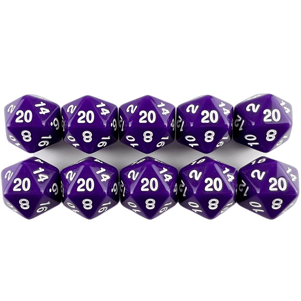Neprůhledné barevné kostky D20, 10 ks, 20stranné kostky, kostky pro hru DND, příslušenství pro deskové hry DND