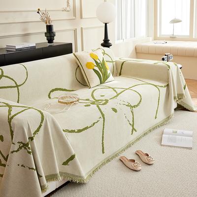 Chenille Sofa Towel Full Cover Ins Windproof Cat Scratch Small Fresh Sofa Cover Rental House Dustproof AB Double-sided Sofa Cushion