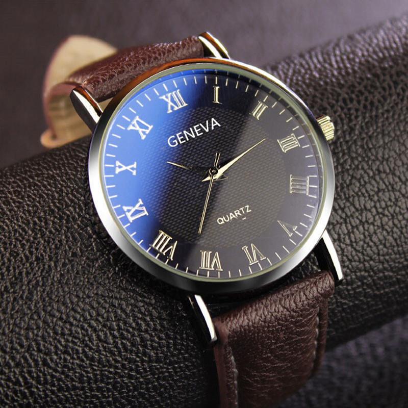 Wish Men's Watch Blu-ray Colorful Scale Men's Watch Belt Simple Fashion Quartz Watch