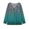 2023 Women's Floral V-neck Zipper Long Sleeve Top