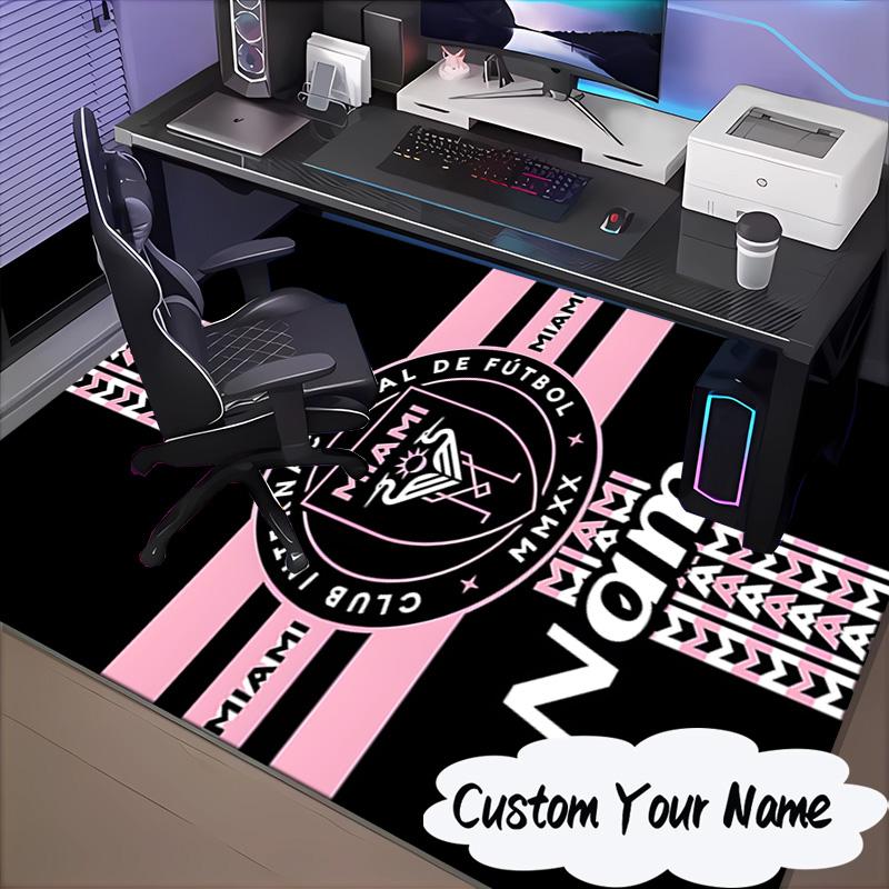Custom Name International Miami Football Club Rug Game Carpet, Floor Mat for Bedroom Living Room Entryway Rug, Home Decor Gift for Christmas birthday
