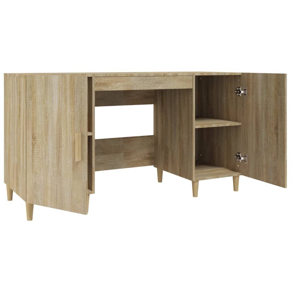 Vidaxl Biurko, Dąb Sonoma, 140X50X75 Cm, Materiał Drewnopochodny