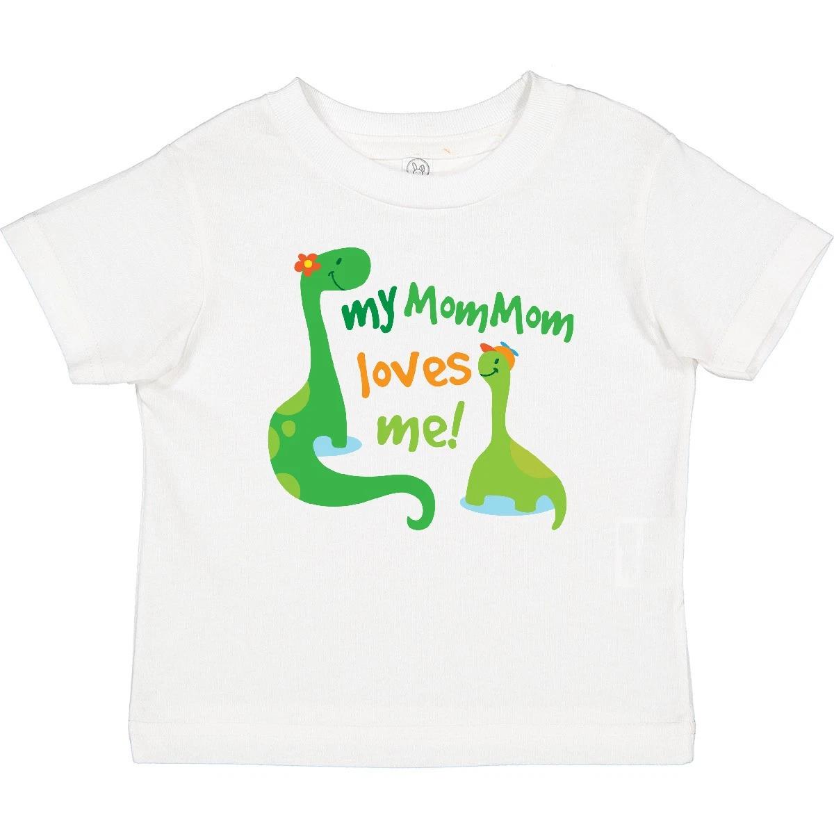 Inktastic MomMom Loves Me Grandchild Dinosaure Baby T-Shirt Grandbaby From Boys 140