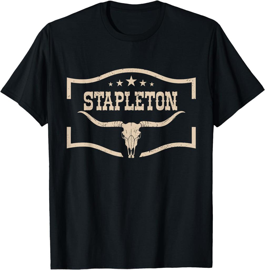 Classic Stapleton Cow Name Vintage Bull-Skull Music Country T-Shirt