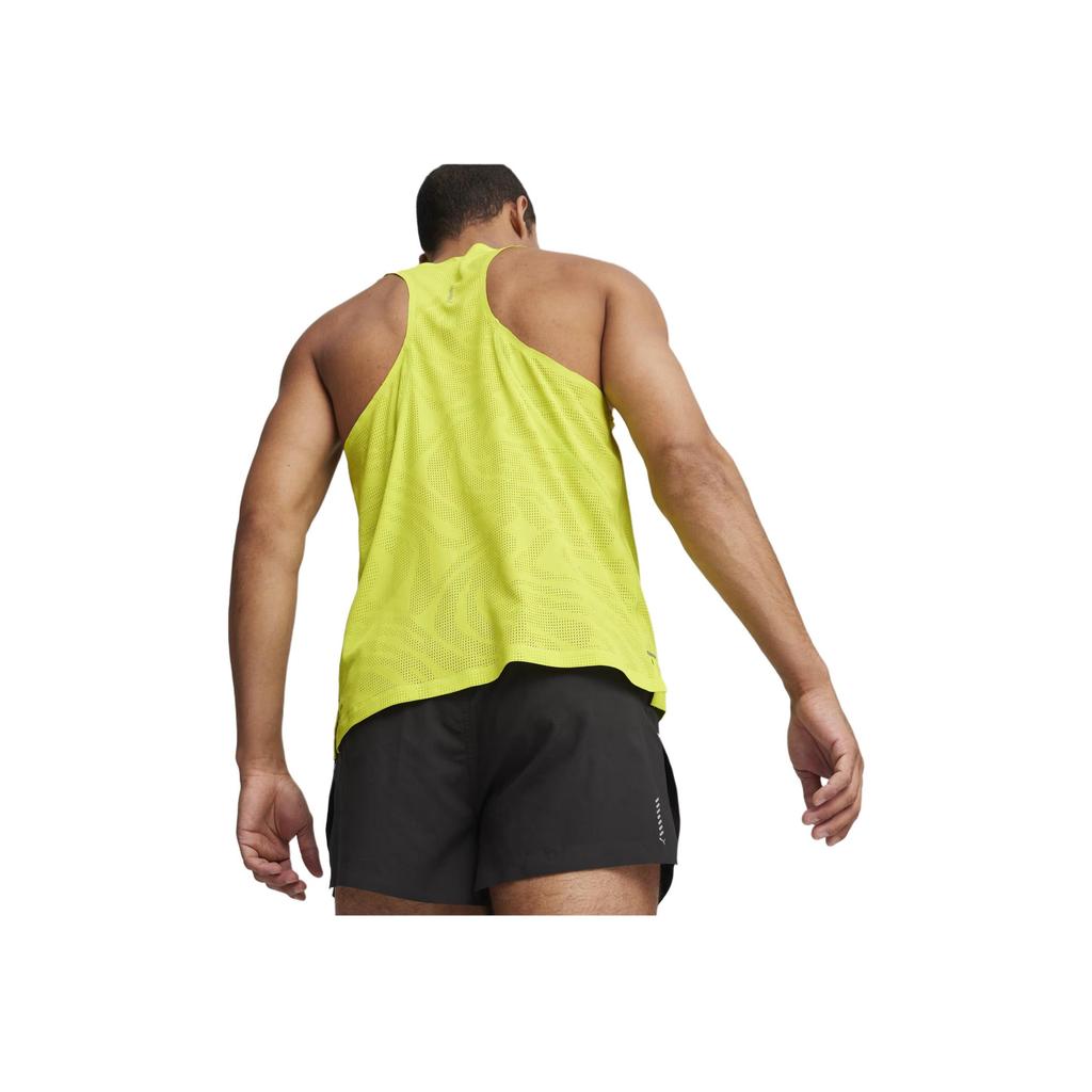 Puma Run Ultraspun Solid Color Casual Sports Breathable Moisture-Wicking Sleeveless T-Shirt Men Tops Lemon-Yellow 525057-39