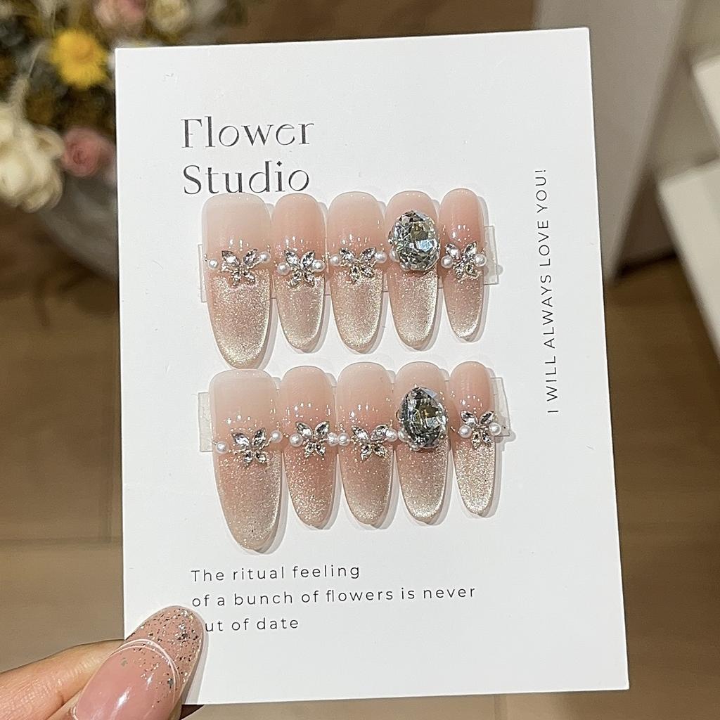 Explosion Flashing Bing Bing Spring and Summer Sweet Sexy Flashing Galaxy Cat Eye French Pearl Broken Draw Wearing Armor