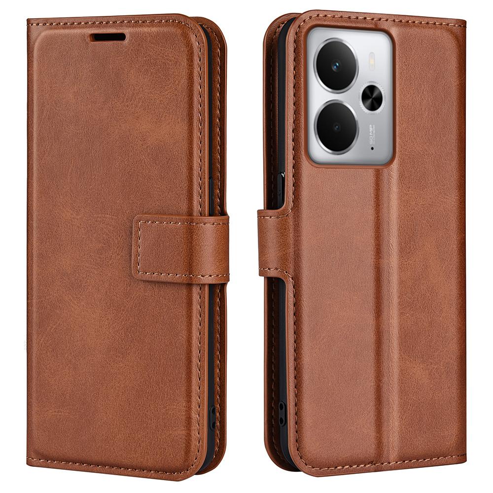 Dla Realme 14 5G Etui z podstawką Odporne na zarysowania Skórzane etui na telefon o fakturze skóry cielęcej