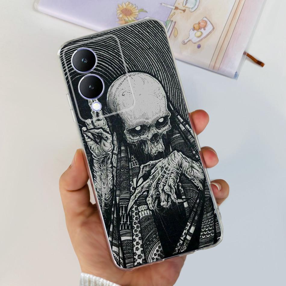 For Vivo Y17s Case 2023 Elegant Pattern Soft Silicone TPU Phone Back Cover For Vivo Y17s 4G VivoY17s Y 17S Bumper