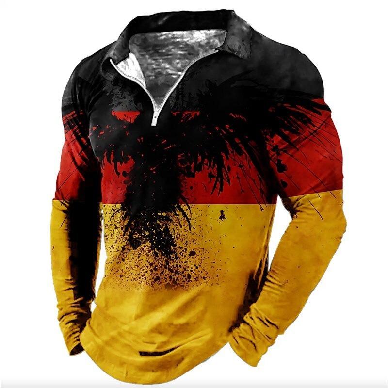 New POLO Shirt Zip Long-sleeved Lapel Men's Sweatshirt Casual Tops Tide