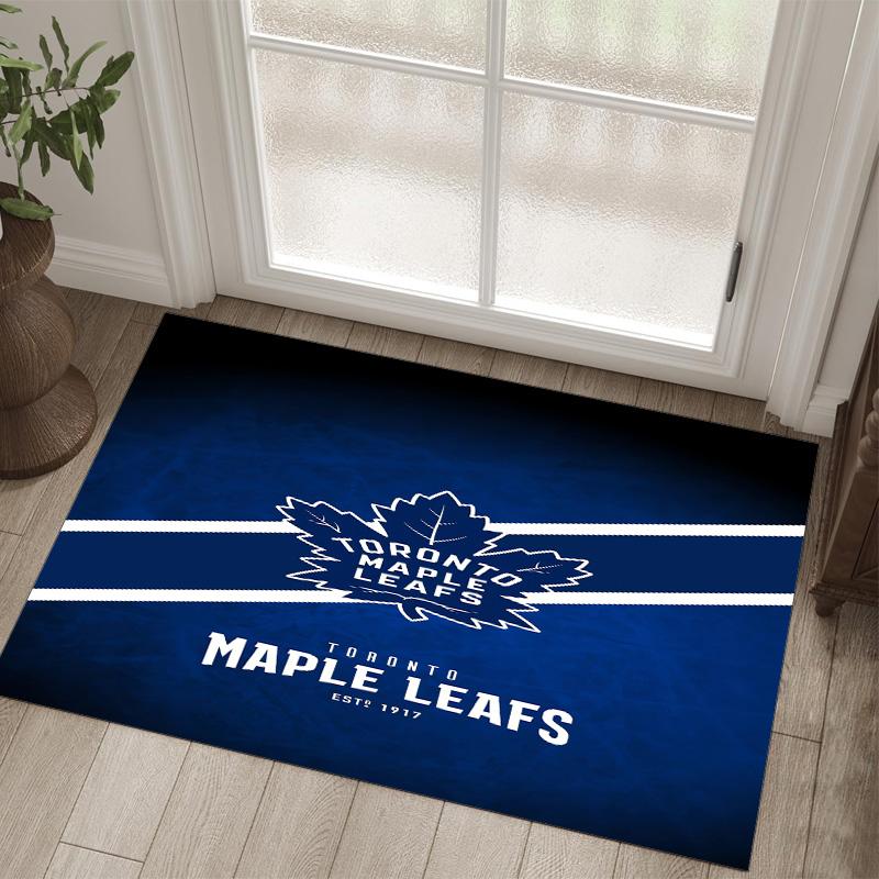 Toronto Maple Leafs Design Crystal Velvet Carpet Cozy Non?Slip Printed Rug For Bedroom Living Room Entrance