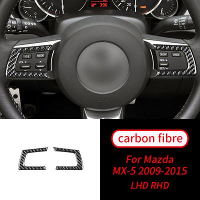Real Carbon Fiber Steering Wheel Decor Trim Car Interior Accessories Car Interior Supplies For Mazda MX-5 Miata 2009-2015 2