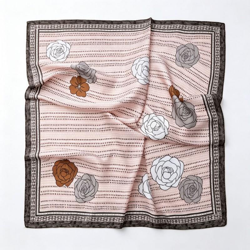 70x70cm Nylon Square Scarf Women Vintage Print Lightweight Accessory Office Casual Hair Styling