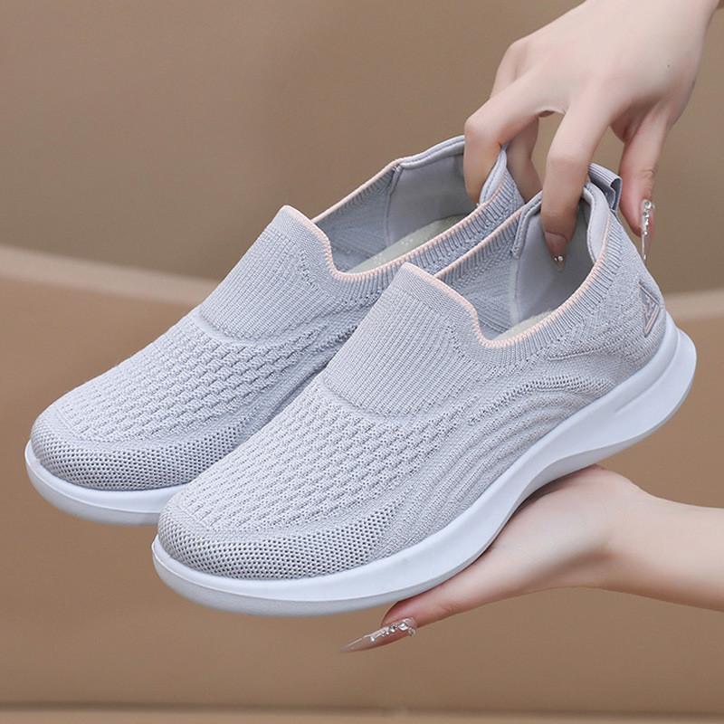 Casual Womens Slipon Shoes With Breathable Flyknit For Daily Comfort