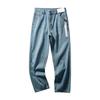 American Retro White Denim 2024 New Arrival Men's Straight-leg Light Color and Water Scrubbing Pants Export Men's Pants Casual Pants