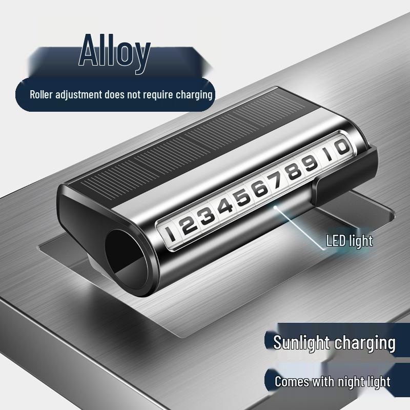 Solar Luminous Temporary Car Parking Sign - Digital Phone Number Plate Ornament