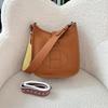Genuine Leather Evelyn Crossbody Tote - Women's Cowhide Bag with Wide Shoulder Strap