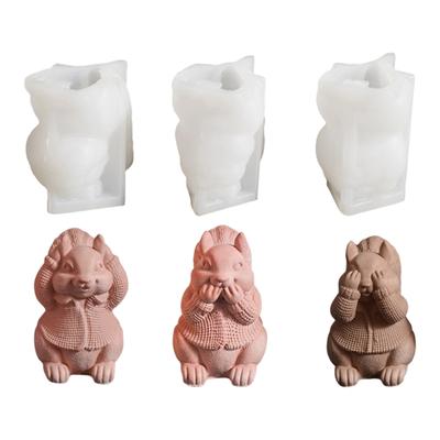 Silicone Squirrel Candle Mould For Christmas Craft And Festival Home Decoration