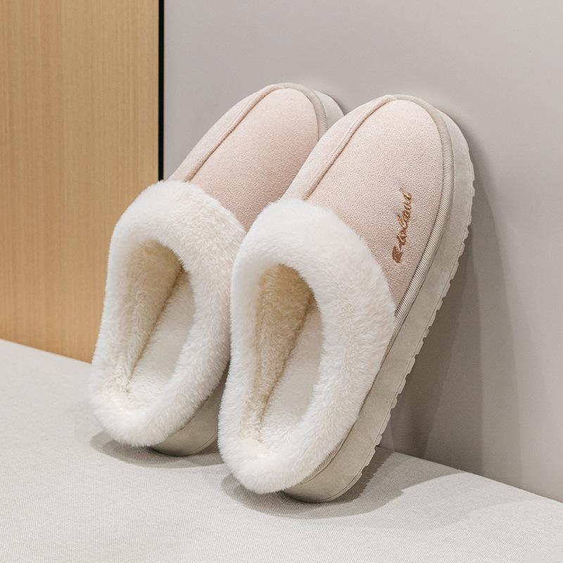 New simple cotton slippers autumn and winter home use warm and wear-resistant outer wear couple shoes