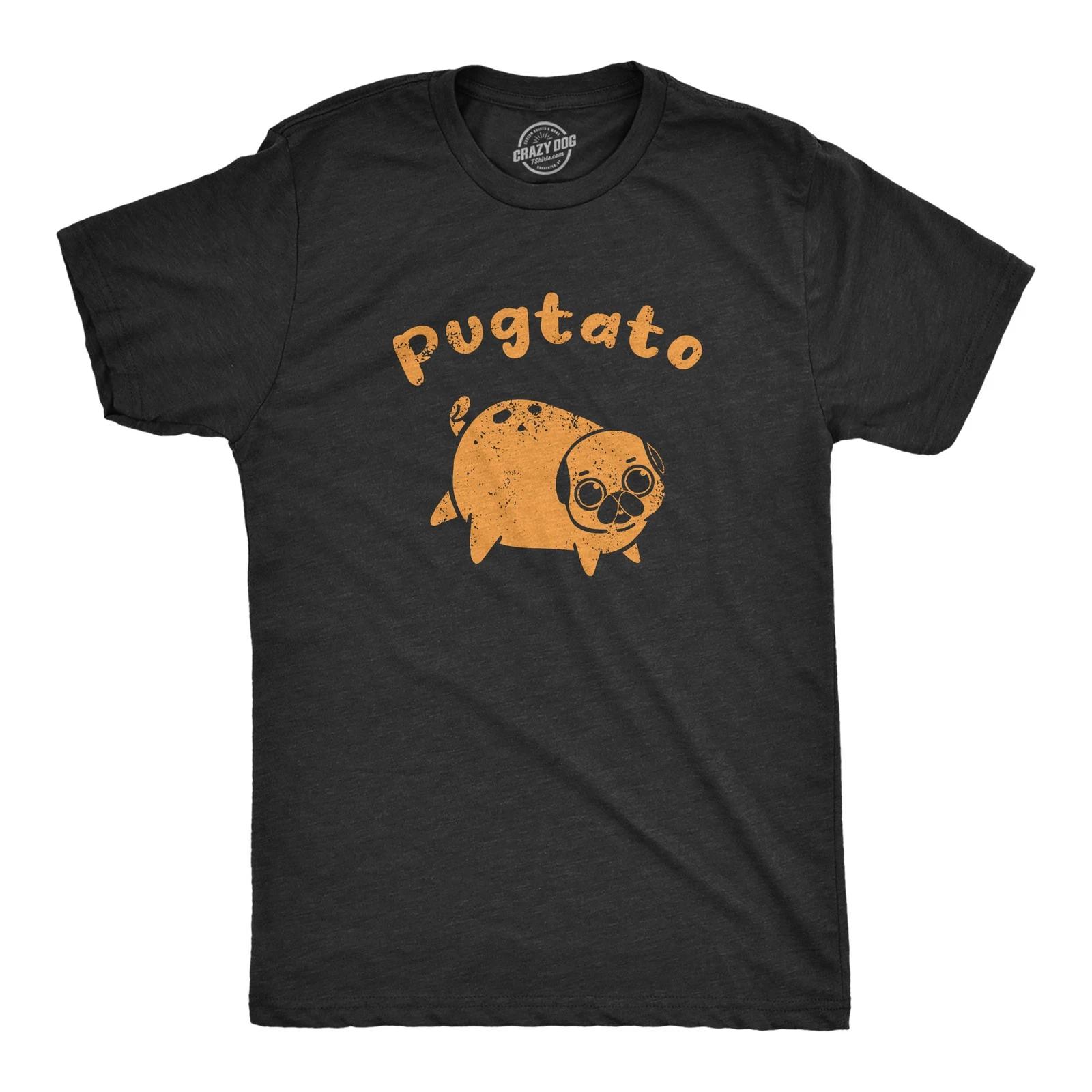 Mens Pugtato T Shirt Funny Cute Adorable Pug Potato Puppy Tee for Guys XL