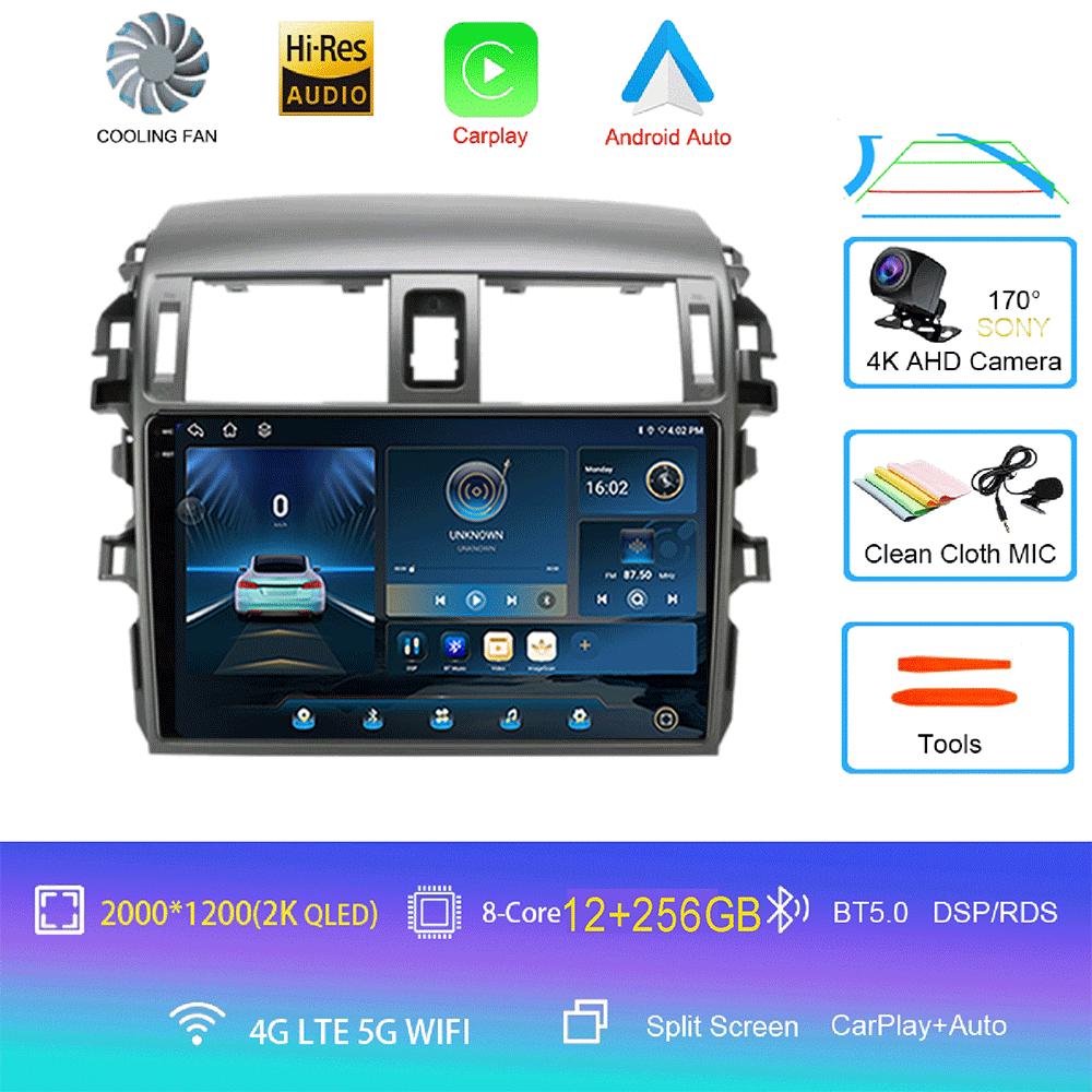Android 14 Carplay 2din Video Player Car Radio For Toyota Corolla E140/150 2006 - 2013 4G GPS Multimedia Player Stereo