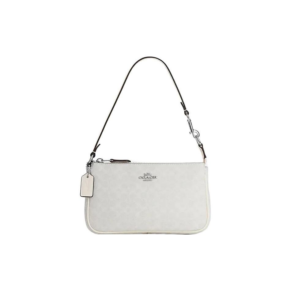 

Coach Nolita 19 Classic Monogram Logo Zip Closure PVC Shoulder Bag Women shoulder bag White CE698-SVVS5