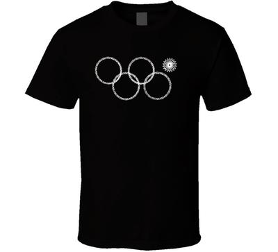 T-shirt Nera Anelli Olimpici