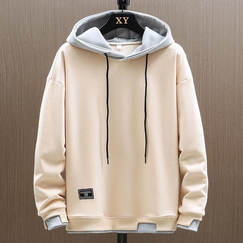 Sweat à capuche color block pour homme Coupe ample Pull décontracté