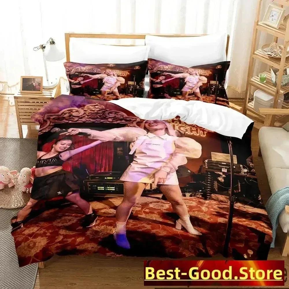 3D Print Rina Sawayama Singer Bedding Set Printed Bed Set With Pillowcase Bed Duvet Cover Soft Queen King Size Bedclothes Home