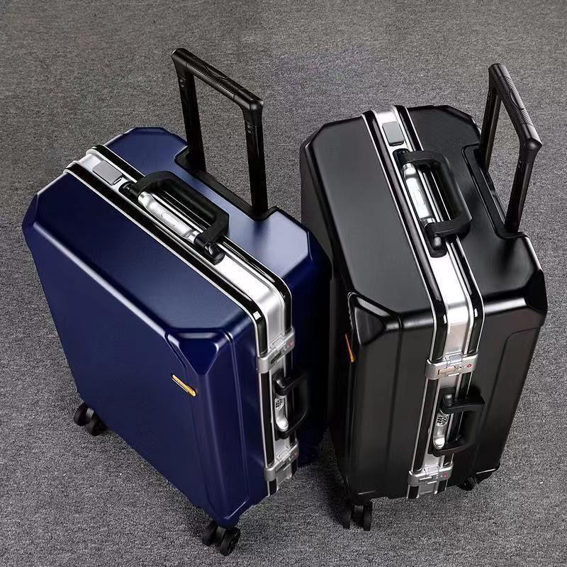 Kangaroo Leather Travel Suitcase - Durable, Large Capacity for Men, Women, and Students with Password Lock and Trolley Wheels.