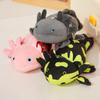 Hexagonal Dinosaur Plush Keychain - Cute Salamander Pendant Doll for Girls