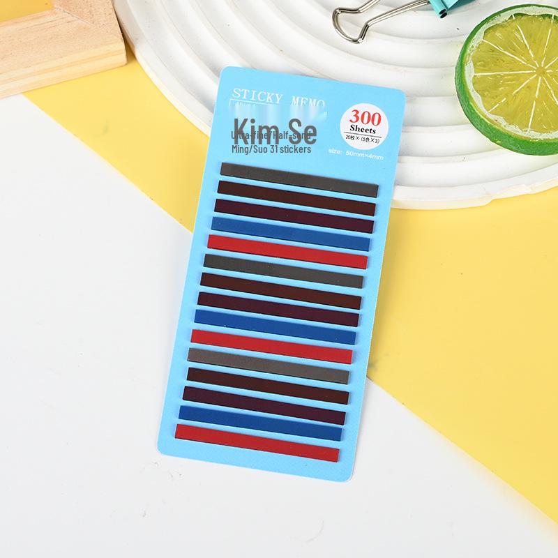 Thin Fluorescent Sticky Note Strips - Candy Colored Student Index Stickers