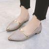 Fashion Slip-on Pointed Toe Pearl Spring and Autumn Ladies Footwear Elegant Fashionable Young Wholesale Comfortable Women's Flat Shoes