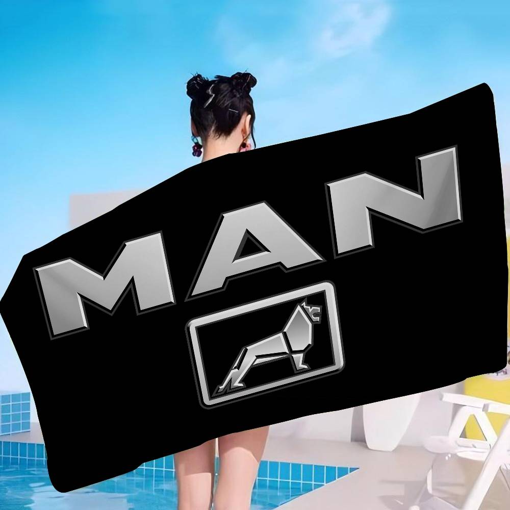 M-Man Truck Logo Microfiber Beach Towel Absorbent Quick Dry Soft Yoga Swimming Resort Mountain Climbing Towel