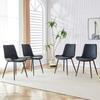 4-Piece Set Modern Dining Chairs in Black with PU Cover and Metal Frame - Wide Seats with Backrest, for Dining Room, Home Office and Living Areas