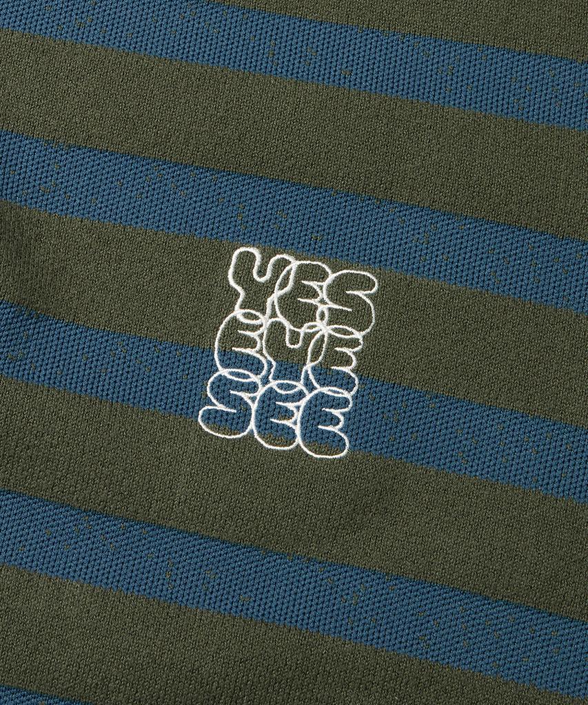 YESEYESEE Speckled Stripe Knit Pullover Deep Green